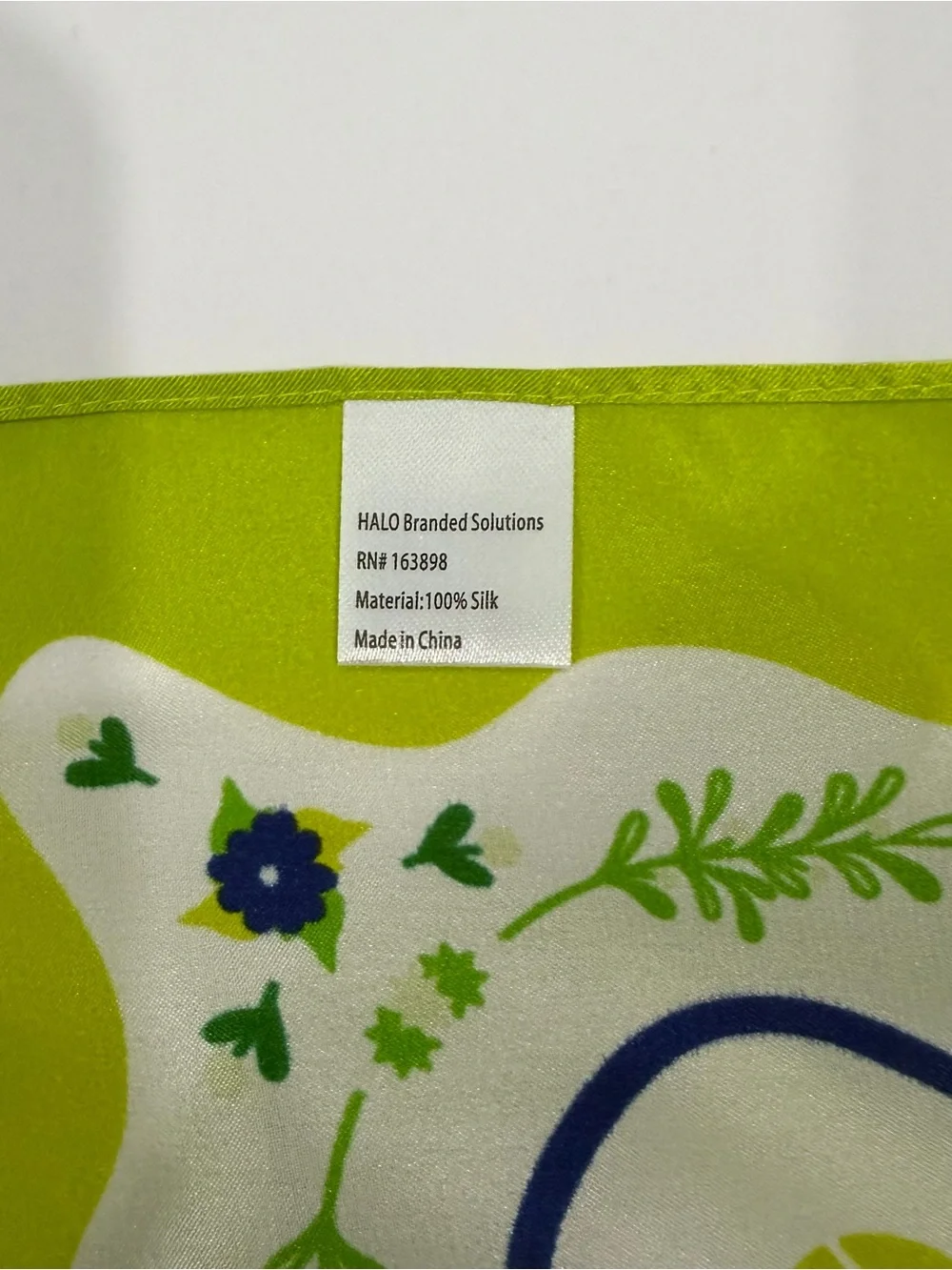 Tennis-themed Silk Scarf in Lime & Navy